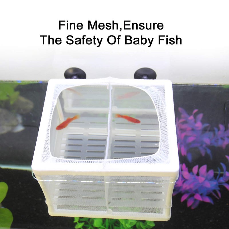 Senzeal Aquarium Fish Breeder Box Fish Fry Hatchery Incubator Net Nylon Isolation Mesh with 3pcs Pipette(Small) - Image 5